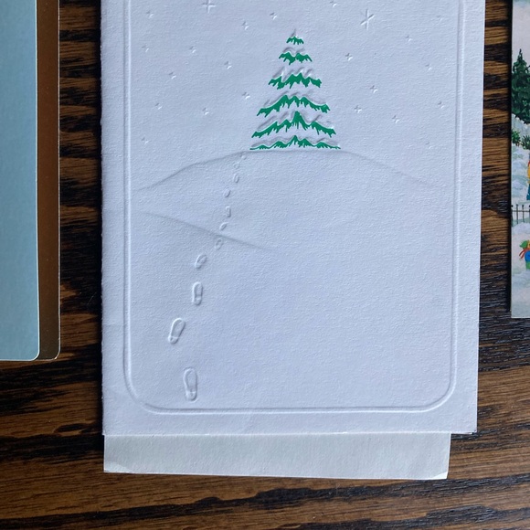 6 Assorted Unused Angel Town Snowman Wreath Santa Christmas Cards Envelopes - Picture 5 of 12